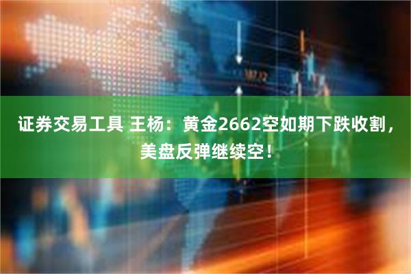 证券交易工具 王杨：黄金2662空如期下跌收割，美盘反弹继续空！