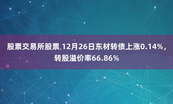 股票交易所股票 12月26日东材转债上涨0.14%，转股溢价率66.86%