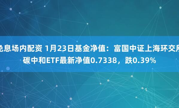 免息场内配资 1月23日基金净值：富国中证上海环交所碳中和ETF最新净值0.7338，跌0.39%