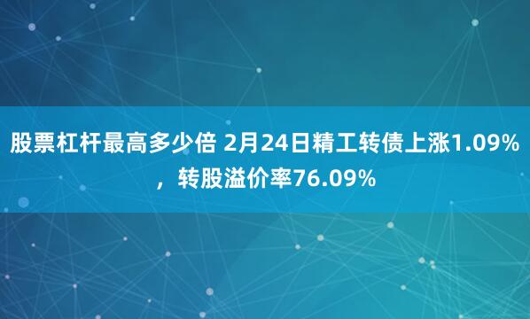 股票杠杆最高多少倍 2月24日精工转债上涨1.09%，转股溢价率76.09%